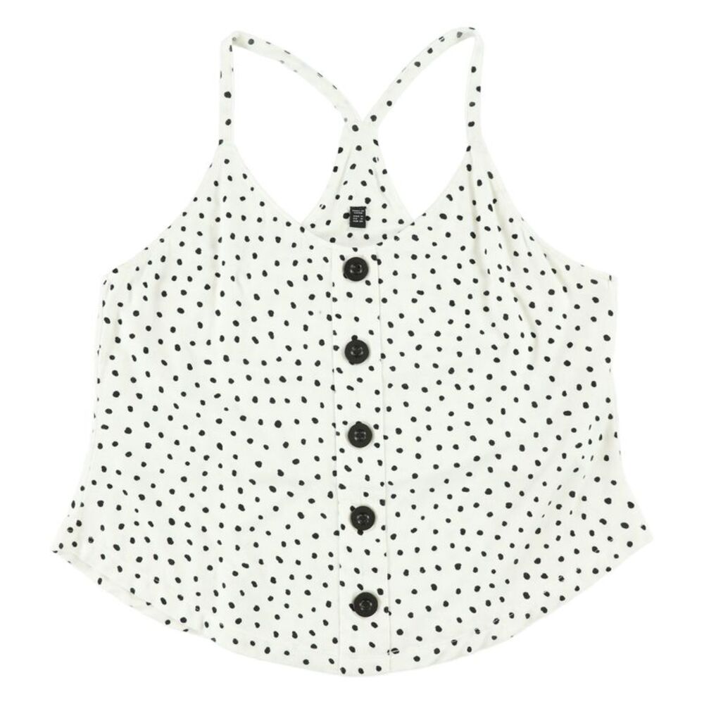 Tags Weekly Womens Polka Dot Pajama Sleep Tank Top, White, M, DM